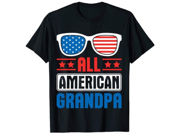 All American Grandpa 4th of July T-Shirt Graphics