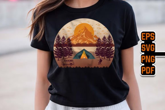 Camping Retro Vintage T-Shirt Design Graphics