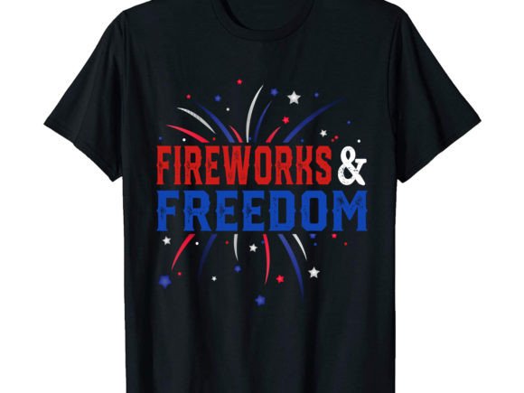 Fireworks Freedom: Vibrant Graphics for T-Shirt Designs