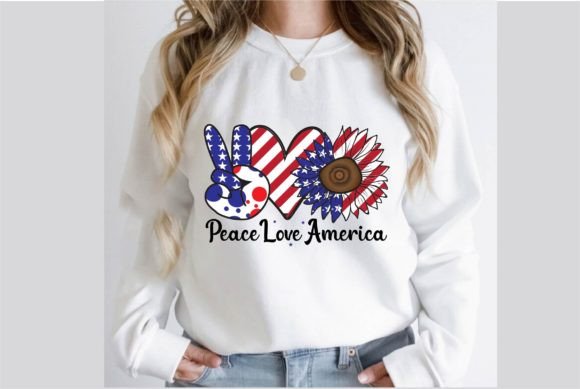Peace Love America Sublimation Design