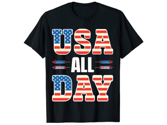 USA All Day 4th of July T-Shirt Graphics