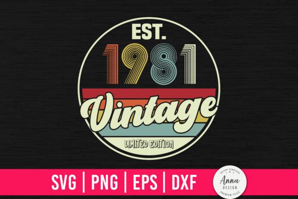 Vintage 1981 43th Birthday Gifts Graphics