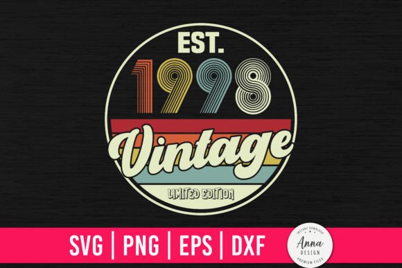 Vintage 1998 26th Birthday Gifts Graphics