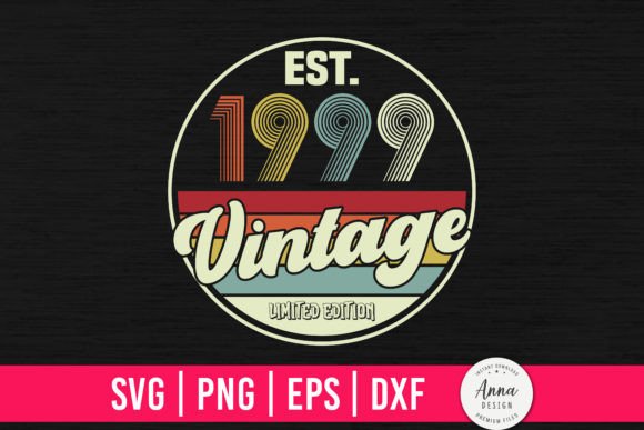 Vintage 1999 25th Birthday Gifts Graphics